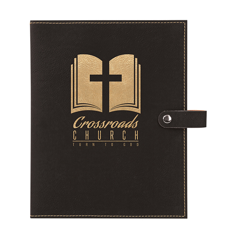 Leatherette Book Cover with Snap Closure Leatherette Book Cover with Snap Closure