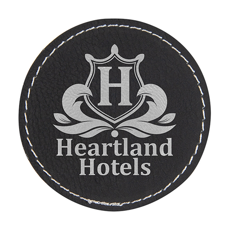 Laserable Leatherette Round 6-Coaster Set Laserable Leatherette Round 6-Coaster Set