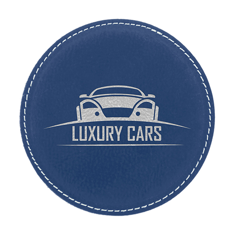 Laserable Leatherette Round 6-Coaster Set Laserable Leatherette Round 6-Coaster Set