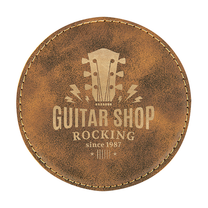 Laserable Leatherette Round 6-Coaster Set Laserable Leatherette Round 6-Coaster Set