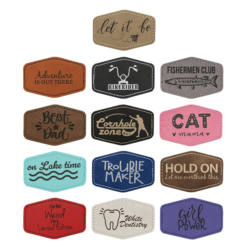 3 1/2' x 2 1/2' Hex Leatherette Patches 3 1/2' x 2 1/2' Hex Leatherette Patches