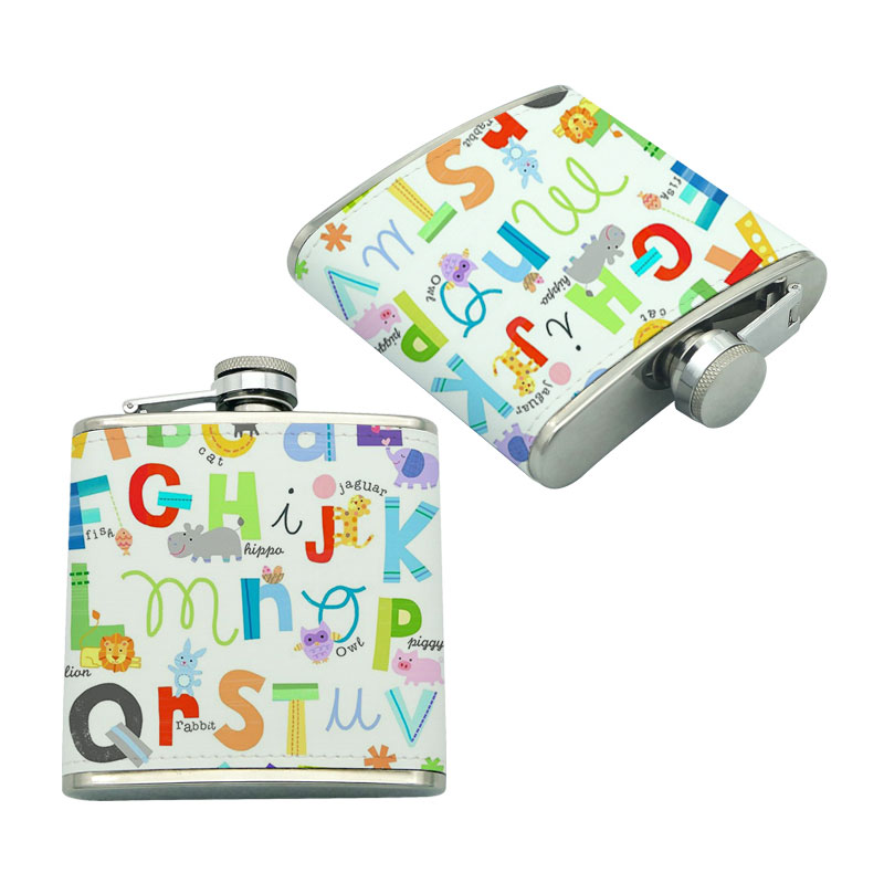 8 oz. Sublimation Leatherette Stainless Steel Flask