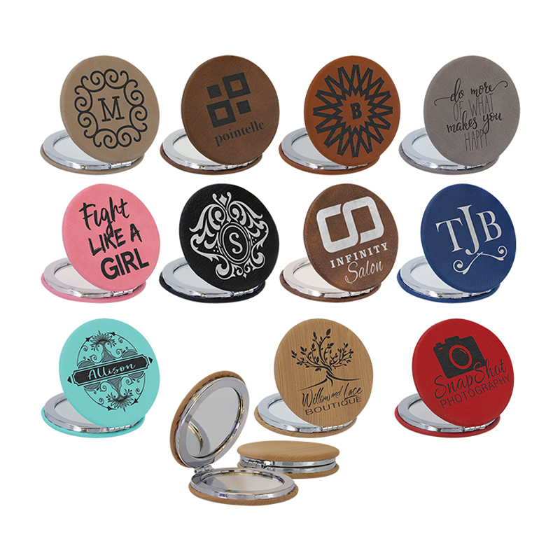 laserable leathertte Compact Mirror laserable leathertte Compact Mirror