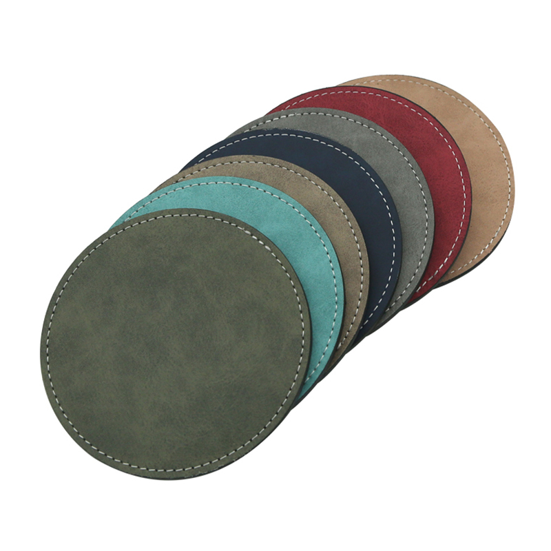 Sublimation PU Leather Mug Coaster -Round