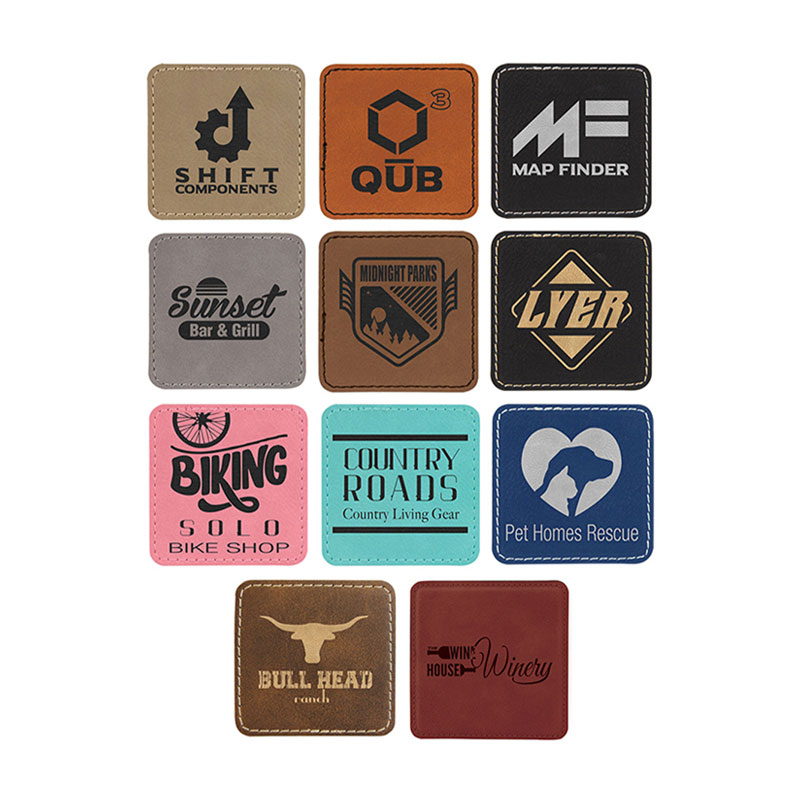 4' x 4'Square Leatherette Coasters 6-Coaster Set with Holder