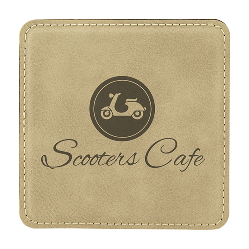 4' x 4'Square Leatherette Coasters 6-Coaster Set with Holder 4' x 4'Square Leatherette Coasters 6-Coaster Set with Holder