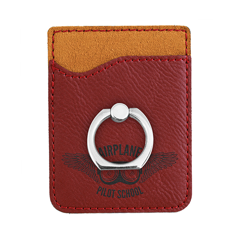Laserable Leatherette Phone Wallet with Ring Laserable Leatherette Phone Wallet with Ring