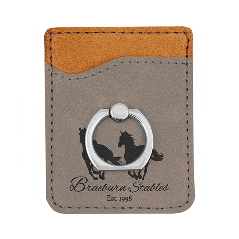 Laserable Leatherette Phone Wallet with Ring Laserable Leatherette Phone Wallet with Ring