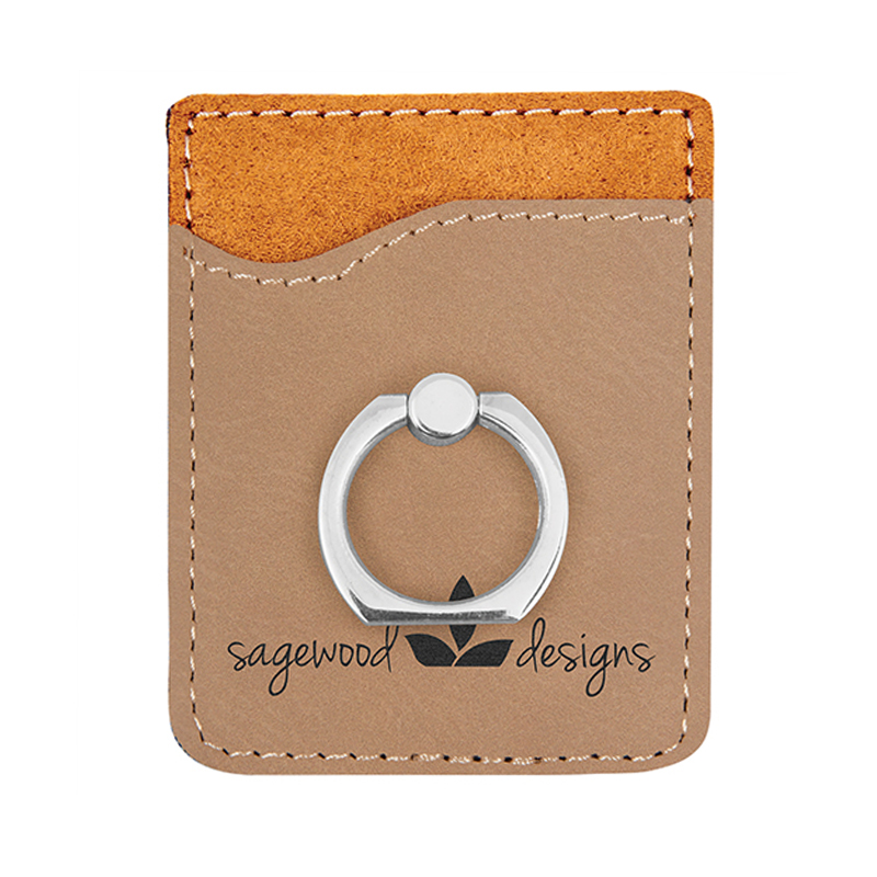 Laserable Leatherette Phone Wallet with Ring Laserable Leatherette Phone Wallet with Ring