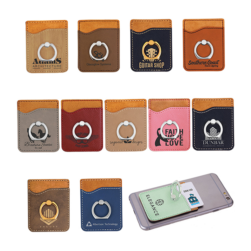 Laserable Leatherette Phone Wallet with Ring Laserable Leatherette Phone Wallet with Ring