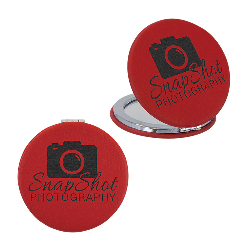 laserable leathertte Compact Mirror laserable leathertte Compact Mirror