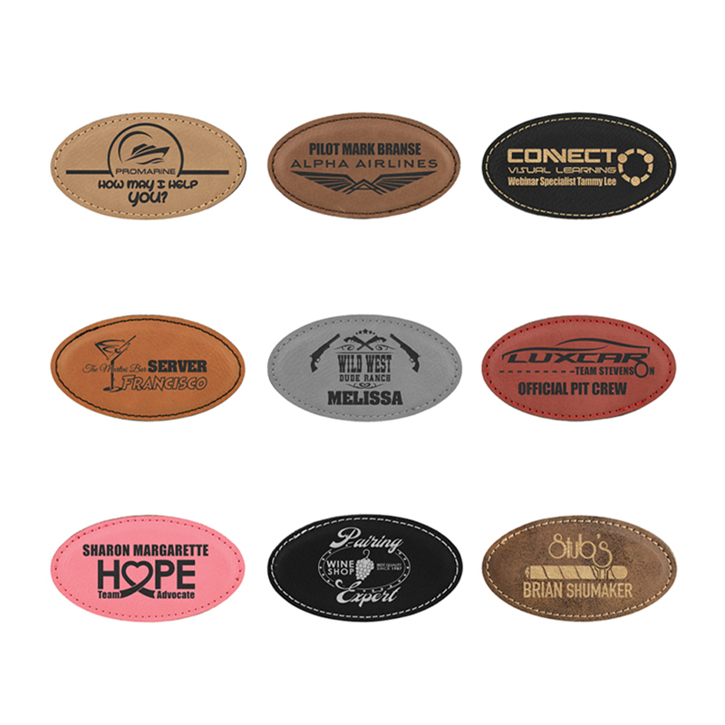 Laserable Leatherette Oval Badge Blank with Magnet