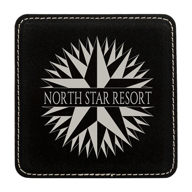 4' x 4'Square Leatherette Coasters 6-Coaster Set with Holder 4' x 4'Square Leatherette Coasters 6-Coaster Set with Holder