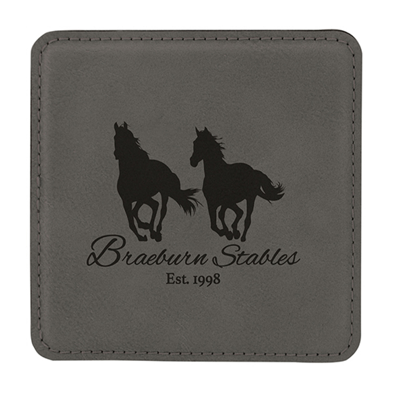 4' x 4'Square Leatherette Coasters 6-Coaster Set with Holder 4' x 4'Square Leatherette Coasters 6-Coaster Set with Holder