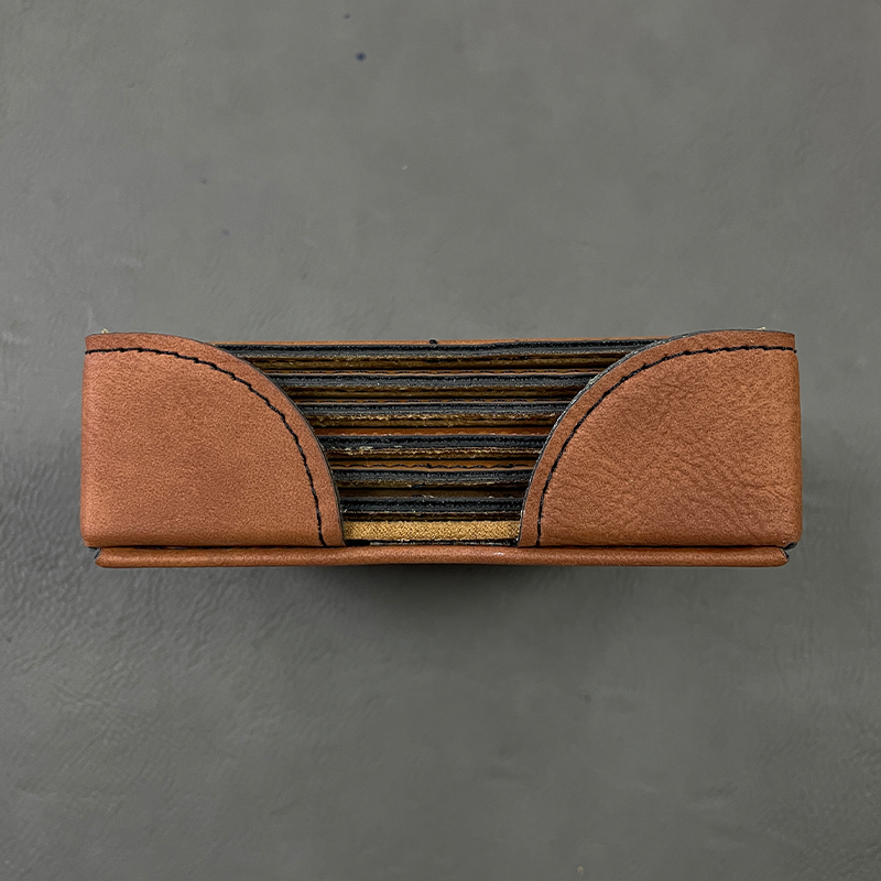 4' x 4'Square Leatherette Coasters 6-Coaster Set with Holder 4' x 4'Square Leatherette Coasters 6-Coaster Set with Holder