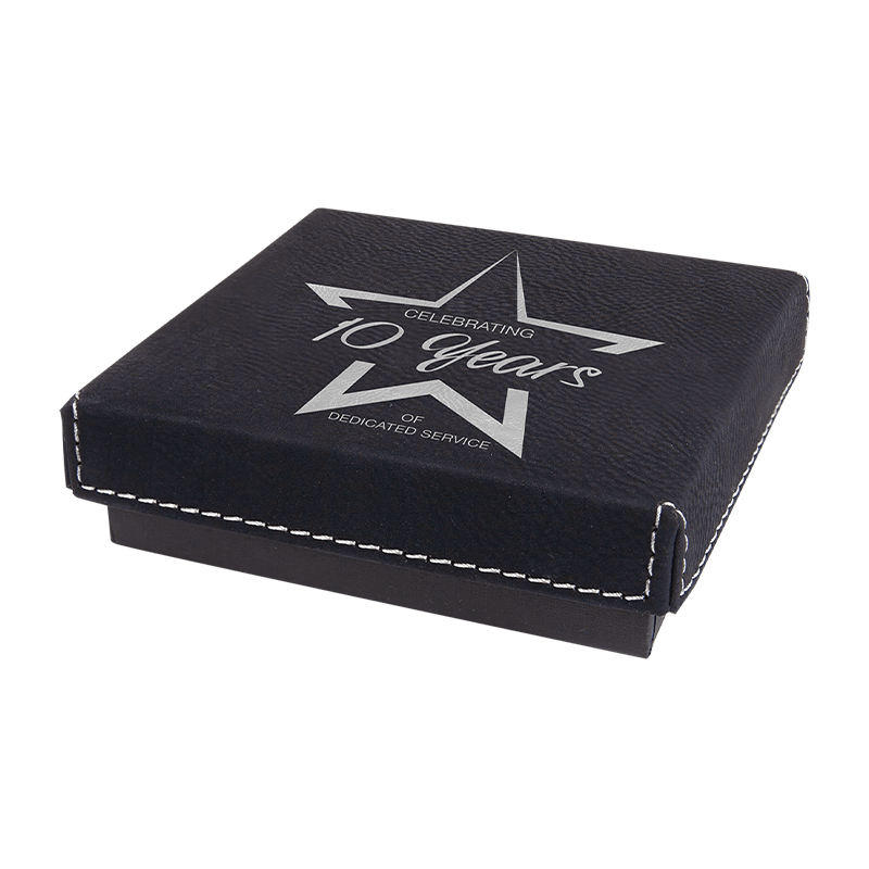 7 3/8' x 5 3/4' Gift Box with Laserable Leatherette Lid 7 3/8' x 5 3/4' Gift Box with Laserable Leatherette Lid