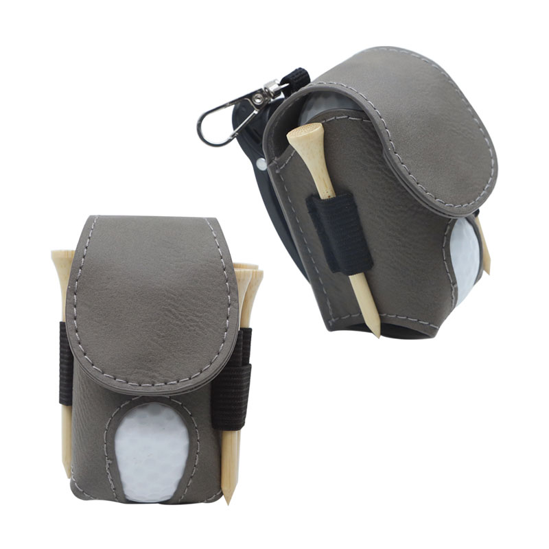 Laserable Leatherette Golf Ball Holder with 5 Wooden Tees Laserable Leatherette Golf Ball Holder with 5 Wooden Tees