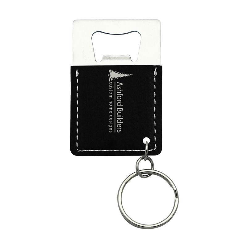 Laserable Leatherette Rectangle Bottle Opener Keychain Laserable Leatherette Rectangle Bottle Opener Keychain