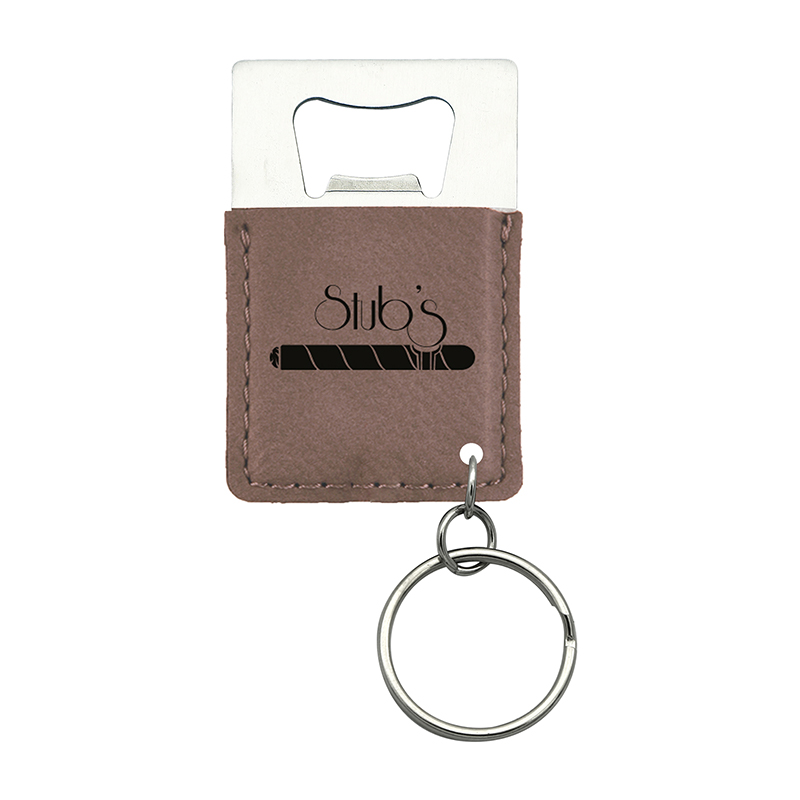 Laserable Leatherette Rectangle Bottle Opener Keychain Laserable Leatherette Rectangle Bottle Opener Keychain
