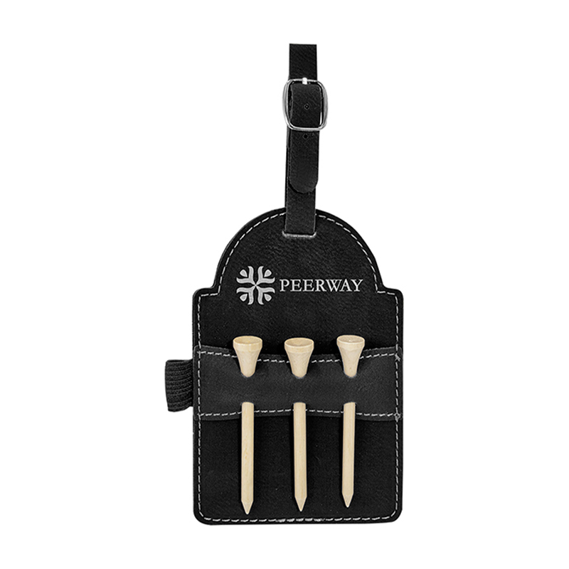 Laserable Leatherette Golf Bag Tag with Tees Laserable Leatherette Golf Bag Tag with Tees