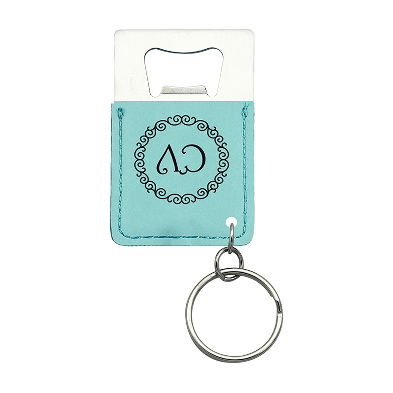 Laserable Leatherette Rectangle Bottle Opener Keychain Laserable Leatherette Rectangle Bottle Opener Keychain