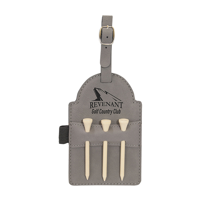 Laserable Leatherette Golf Bag Tag with Tees Laserable Leatherette Golf Bag Tag with Tees