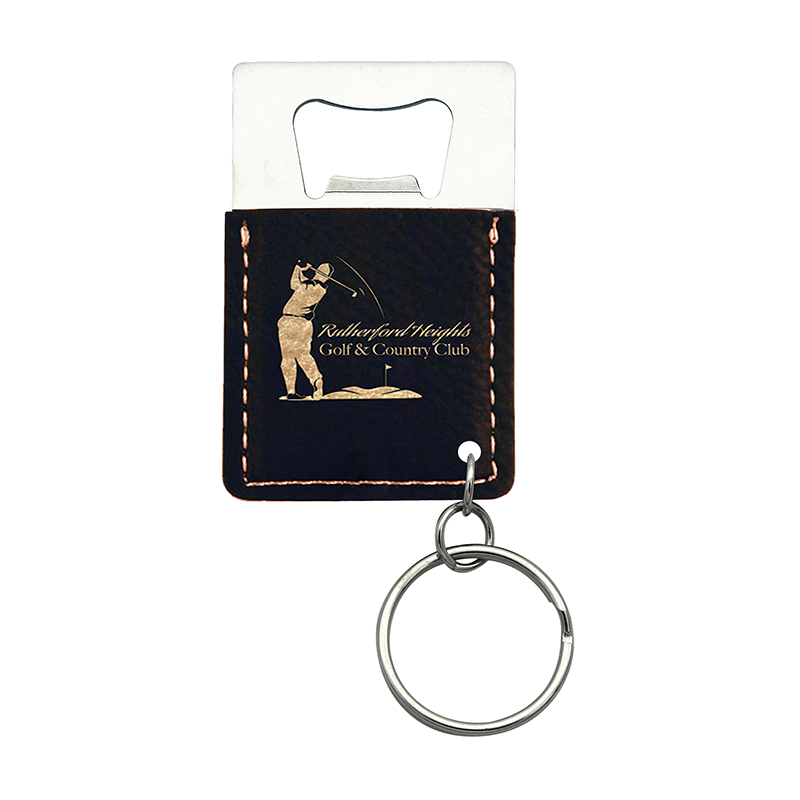 Laserable Leatherette Rectangle Bottle Opener Keychain Laserable Leatherette Rectangle Bottle Opener Keychain