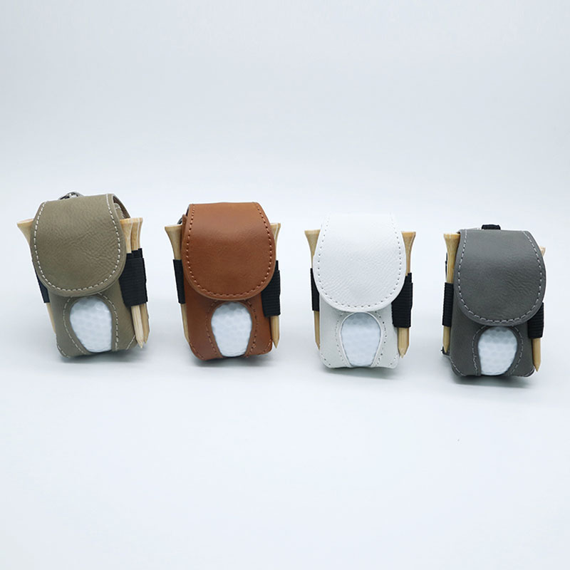 Laserable Leatherette Golf Ball Holder with 5 Wooden Tees Laserable Leatherette Golf Ball Holder with 5 Wooden Tees