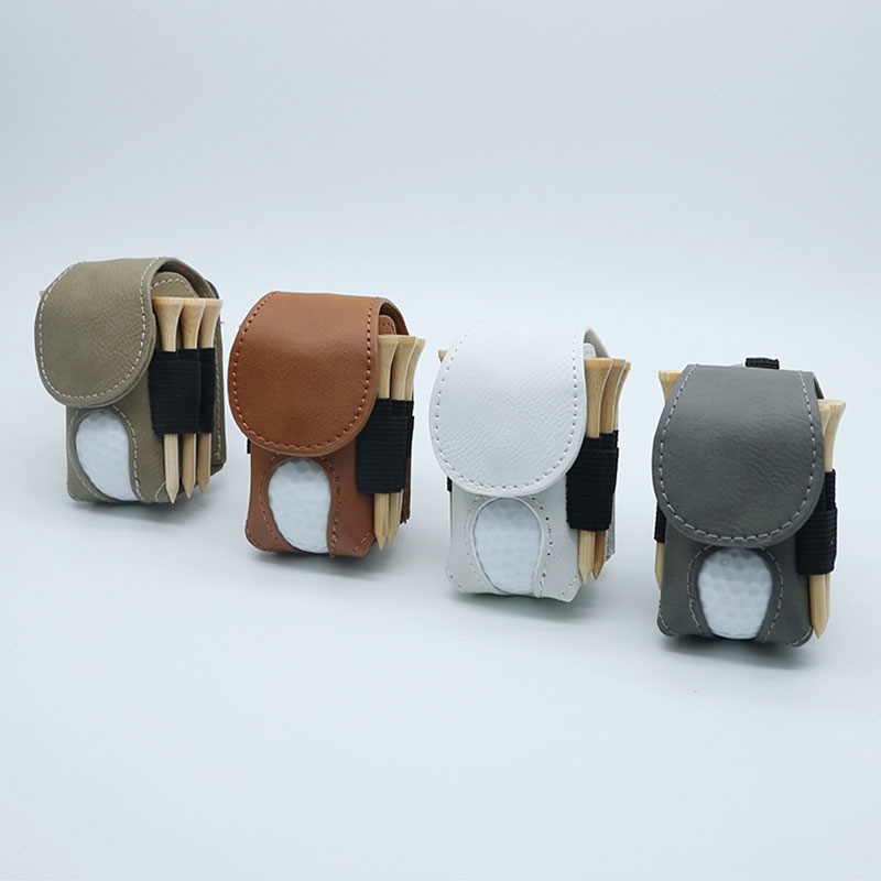 Laserable Leatherette Golf Ball Holder with 5 Wooden Tees Laserable Leatherette Golf Ball Holder with 5 Wooden Tees