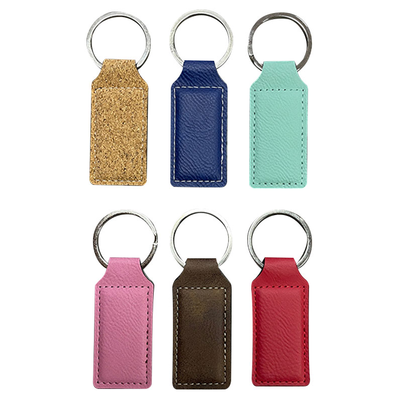 Laserable Leatherette Rectangle Keychains with Oiled Edge Laserable Leatherette Rectangle Keychains with Oiled Edge