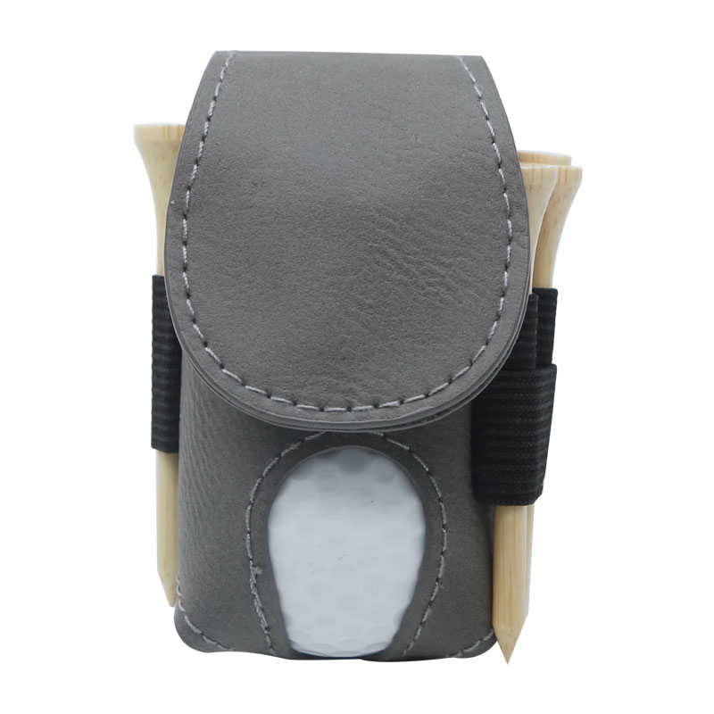 Laserable Leatherette Golf Ball Holder with 5 Wooden Tees Laserable Leatherette Golf Ball Holder with 5 Wooden Tees