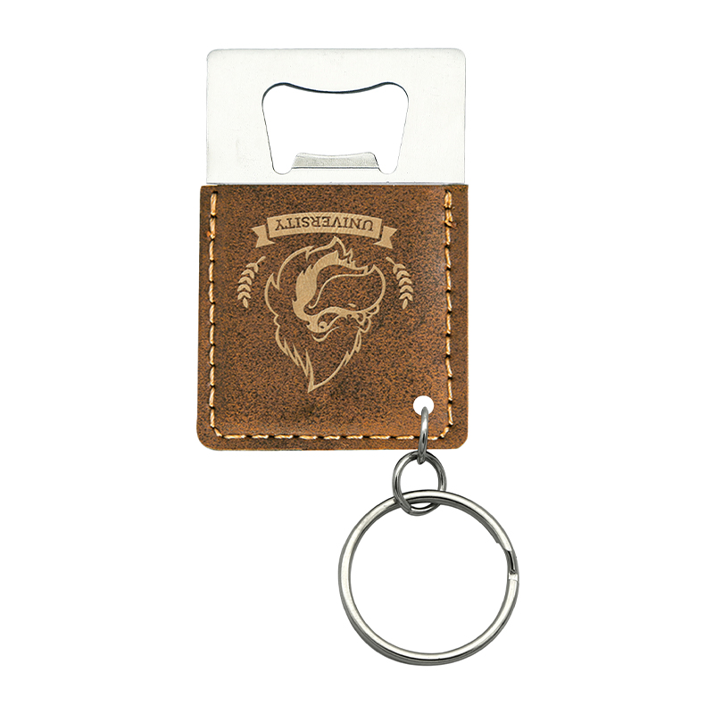 Laserable Leatherette Rectangle Bottle Opener Keychain Laserable Leatherette Rectangle Bottle Opener Keychain