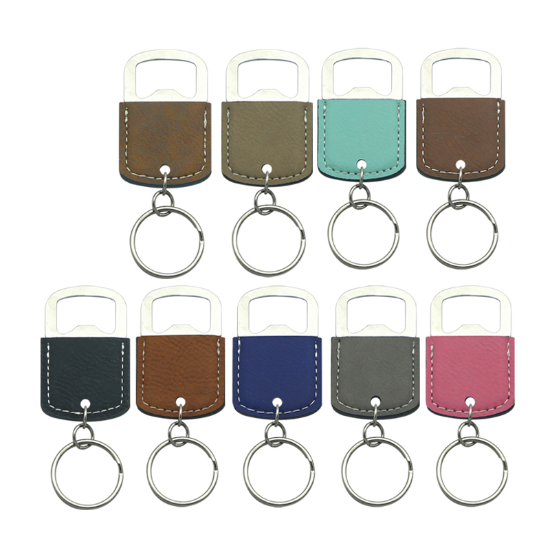 Laserable Leatherette Oval Bottle Opener Keychain Laserable Leatherette Oval Bottle Opener Keychain