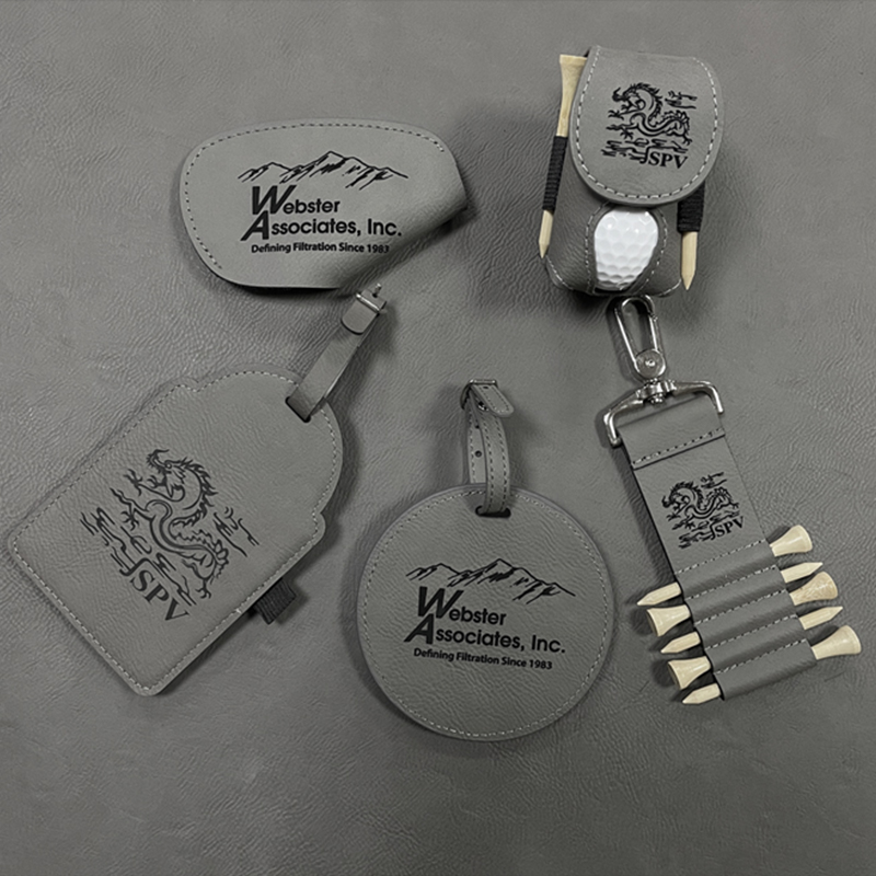 Laserable Leatherette Golf Bag Tag with Tees Laserable Leatherette Golf Bag Tag with Tees