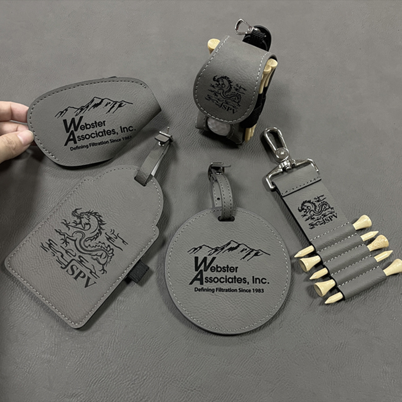 Laserable Leatherette Golf Bag Tag with Tees Laserable Leatherette Golf Bag Tag with Tees
