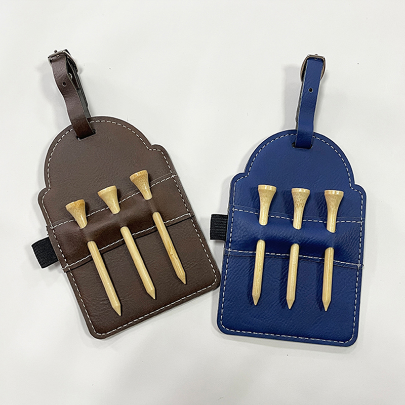 Laserable Leatherette Golf Bag Tag with Tees Laserable Leatherette Golf Bag Tag with Tees