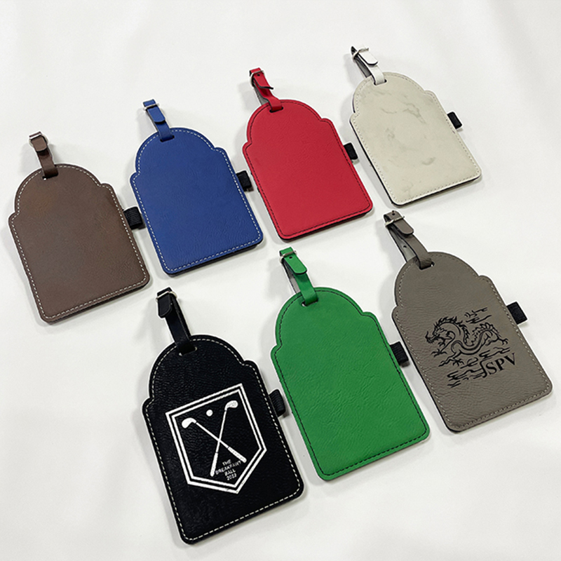 Laserable Leatherette Golf Bag Tag with Tees Laserable Leatherette Golf Bag Tag with Tees