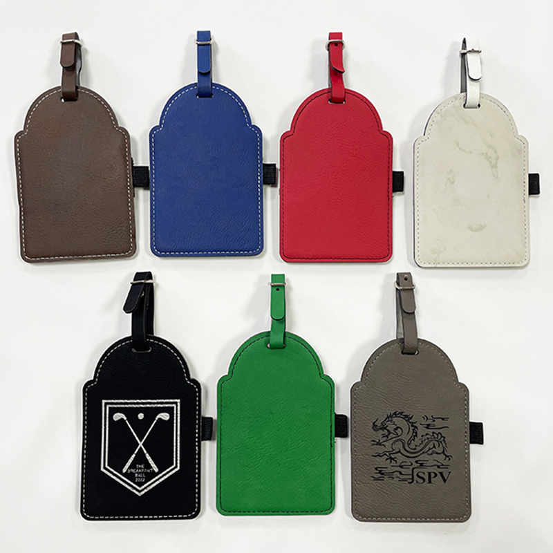 Laserable Leatherette Golf Bag Tag with Tees Laserable Leatherette Golf Bag Tag with Tees