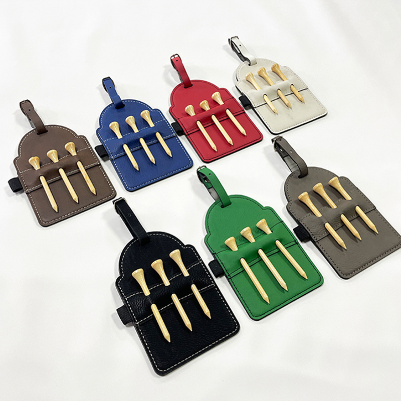 Laserable Leatherette Golf Bag Tag with Tees Laserable Leatherette Golf Bag Tag with Tees