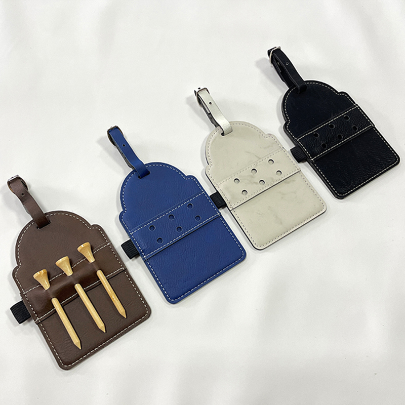 Laserable Leatherette Golf Bag Tag with Tees Laserable Leatherette Golf Bag Tag with Tees
