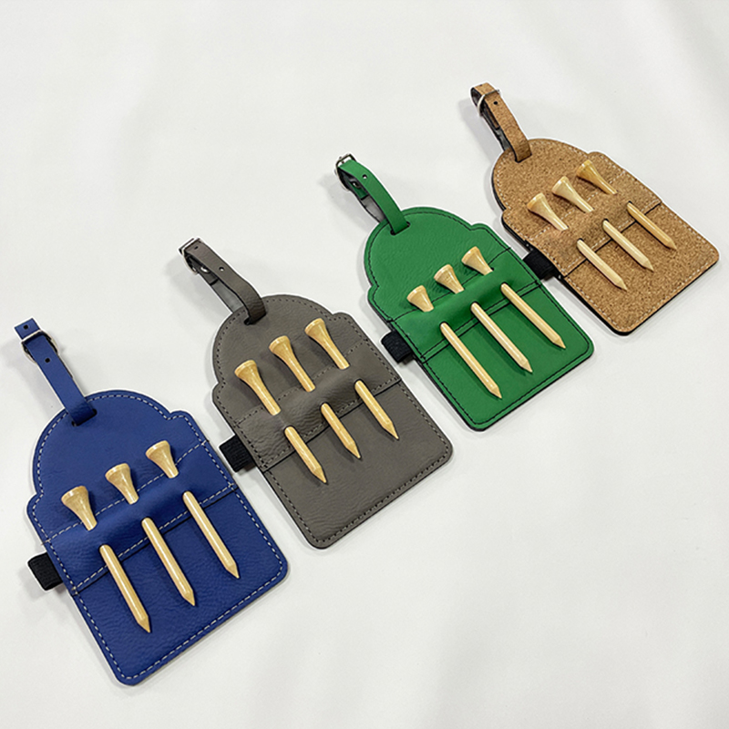Laserable Leatherette Golf Bag Tag with Tees Laserable Leatherette Golf Bag Tag with Tees
