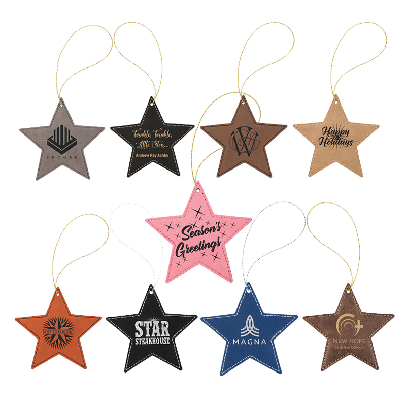 Laserable Leatherette Star Ornament