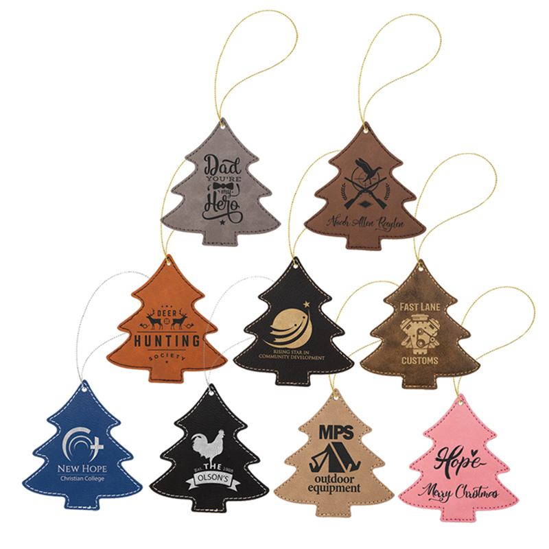 Laserable Leatherette Tree Ornament
