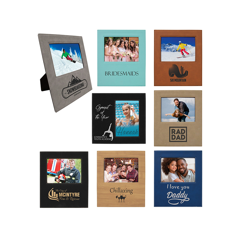 4' x 6' Leatherette Photo Frame with 4 1/4' x 7 7/8' Engraving Area 4' x 6' Leatherette Photo Frame with 4 1/4' x 7 7/8' Engraving Area