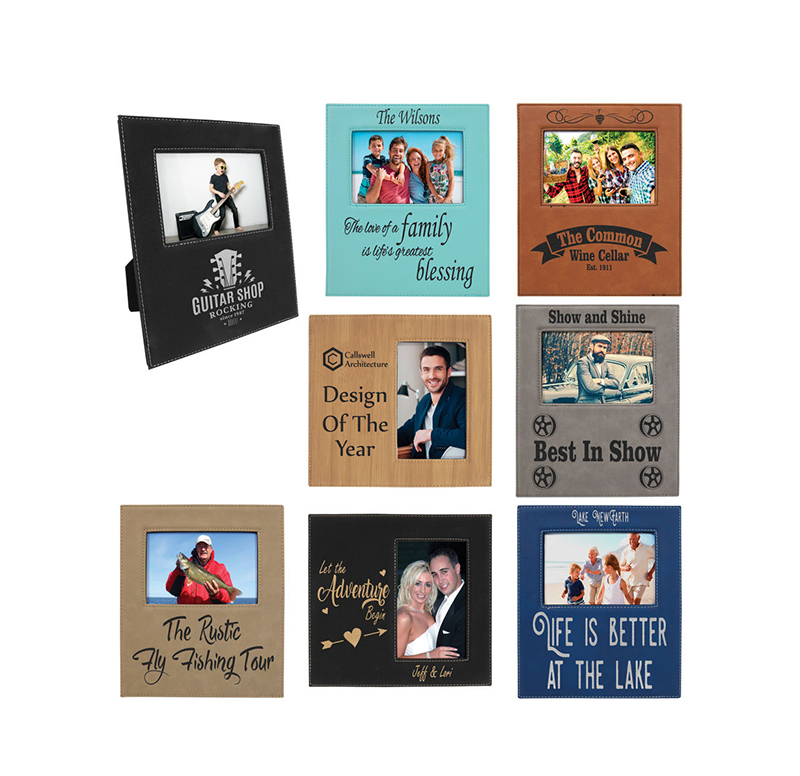 4' x 6' Leatherette Photo Frame with 4 1/4' x 7 7/8' Engraving Area 4' x 6' Leatherette Photo Frame with 4 1/4' x 7 7/8' Engraving Area