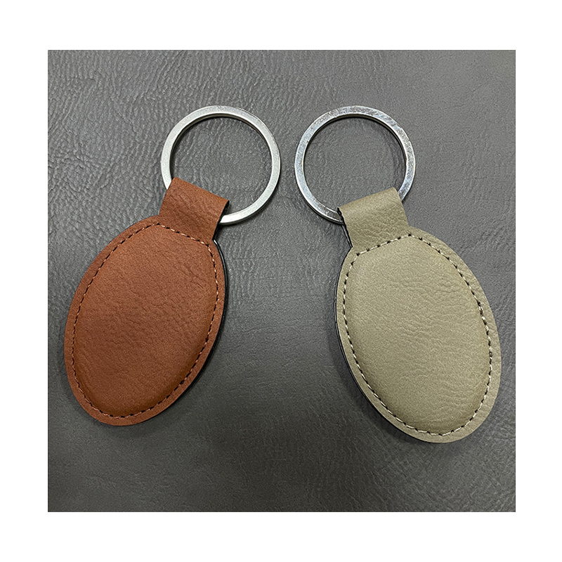 Laserable Leatherette Oval Keychains with Oiled Edge Laserable Leatherette Oval Keychains with Oiled Edge