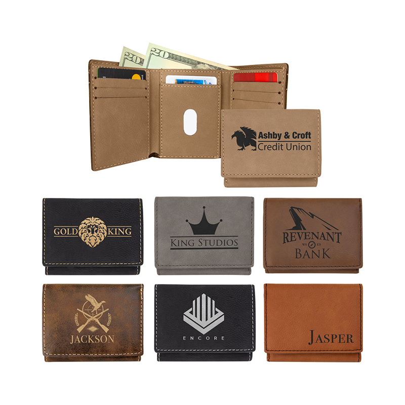 Laserable Leatherette Trifold Wallet