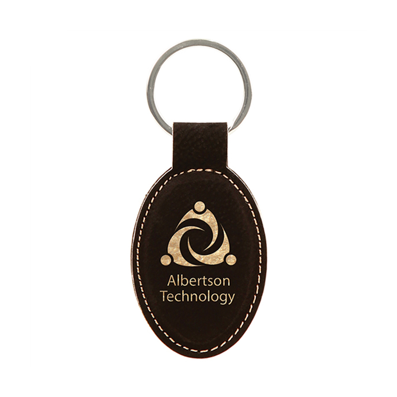 Laserable Leatherette Oval Keychain Laserable Leatherette Oval Keychain