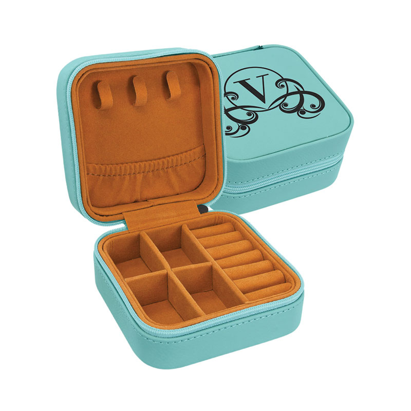 4×4 Laserable Leatherette Travel Jewelry Box with Black Lining 4×4 Laserable Leatherette Travel Jewelry Box with Black Lining