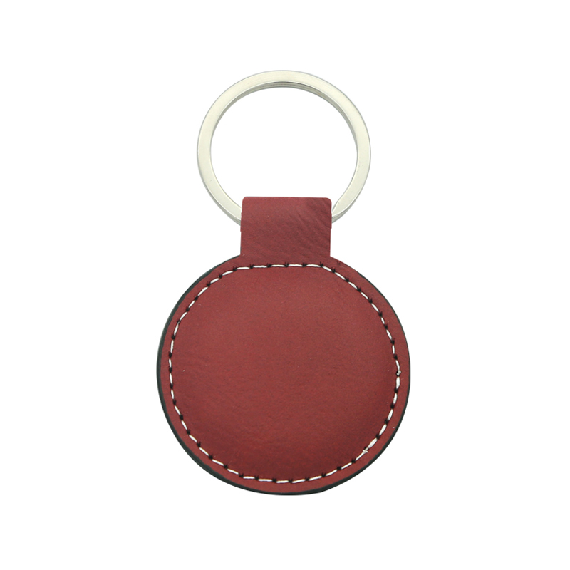 Laserable Leatherette Round Keychain Laserable Leatherette Round Keychain